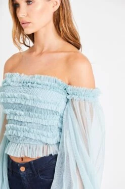 Rolf Top In Teal -Lace & Beads 16