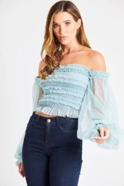 Rolf Top In Teal -Lace & Beads 18