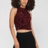 Gui Burgundy Sequin Top -Lace & Beads 19 1 Copy