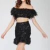 Zuri Sequin Black Feather Top -Lace & Beads 1 21 Copy