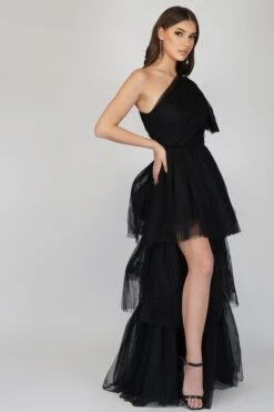 Rowena One Shoulder Tulle Gown In Black -Lace & Beads 1 21 Copy 01c39fd8 0af7 4f49 b334 9597b5009799
