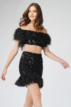 Zuri Sequin Black Feather Skirt -Lace & Beads 1 23 Copy 2477948e 559f 4d99 aef2 0cfcd5a7c567