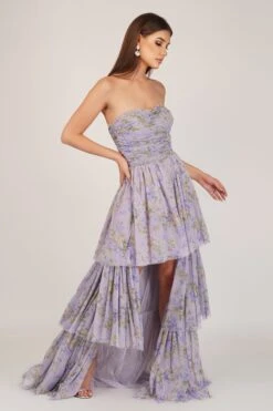 Shiloh Purple Printed Tulle Dress -Lace & Beads 1 33 Copy