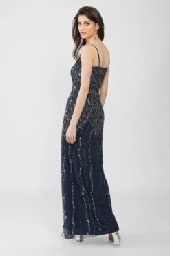 Jolie Embellished Maxi Dress In Navy Blue -Lace & Beads 1 42 Copy