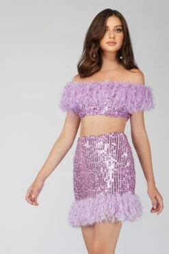 Zuri Sequin Lilac Purple Feather Top -Lace & Beads 1 4 Copy c2e38075 a7b6 4277 acf5 d9aeb41b65f3