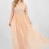 Belle Blush Pink Long Sleeve Bridesmaid Dress