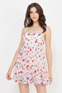 Bibi Corset Mini Dress In Pink Heart