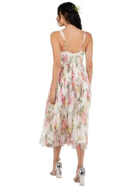 Dane Floral Tulle Corset Midi Dress -Lace & Beads 1 6
