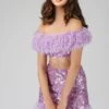 Zuri Sequin Lilac Purple Feather Top 1 Zuri Sequin Lilac Purple Feather Top -Lace & Beads 1 8 Copy
