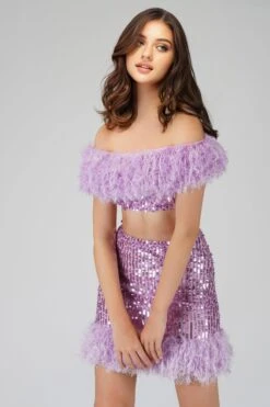 Zuri Sequin Lilac Feather Skirt -Lace & Beads 1 8 Copy 71277e84 c613 420f 9858 369cfcb798b8