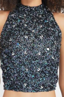 Gui Picasso Black Sequin Top -Lace & Beads 21 4