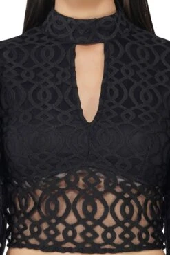 Marlee Lace Top In Navy Black -Lace & Beads 28