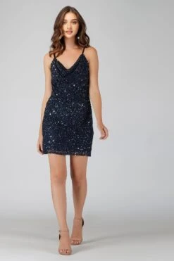 Marita Dark Blue Sequin Dress -Lace & Beads 2 21 Copy