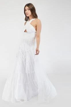 Dreamy White Crisscross Front Maxi Dress -Lace & Beads 2 2 6ab41568 f915 4285 bcc9 b934a91fd5e1