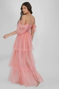 Sydney Tulle Maxi Dress In Coral Pink -Lace & Beads 2 3 127f8fc4 10bb 44d9 9495 d7c07319aca9