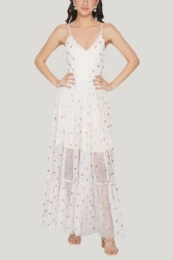 Poppy Mesh Midi Dress In Pink -Lace & Beads 31 24db6210 02a8 4e2a 9fa2 53e274f89592