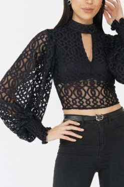 Marlee Lace Top In Navy Black -Lace & Beads 31 bd01bbe2 b22a 439f 9696 691b0649cd72