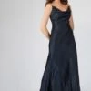 Sienna Navy Blue Satin Maxi Dress -Lace & Beads 3 1 Copy