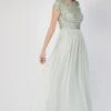 Picasso Short Sleeve Sage Green Embellished Dress -Lace & Beads 3 4 8e921e3e c896 4fa8 9d4f 8e1b26327cb1