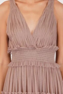 Luna Mink Tulle Plunge Maxi Dress 9 Luna Mink Tulle Plunge Maxi Dress -Lace & Beads 3 5 d299af82 fab9 490b a255 32d4090ff646