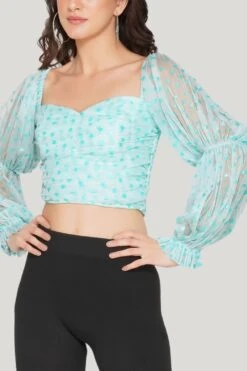 Lyla Tulle Top In Mint Heart Print -Lace & Beads 42 633ada54 3848 409c 8dd9 2ffaa20912e7