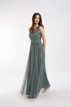 Picasso V Embellished Teal Bridesmaid Dress -Lace & Beads 4 2 Copy