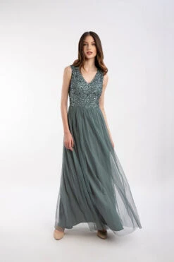 Picasso V Embellished Teal Bridesmaid Dress -Lace & Beads 4 3 Copy