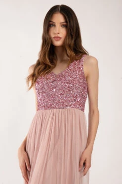 Picasso V Embellished Pink Bridesmaid Dress -Lace & Beads 5 14 Copy