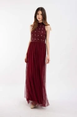 Gui Burgundy Bridesmaid Dress -Lace & Beads 5 16 Copy