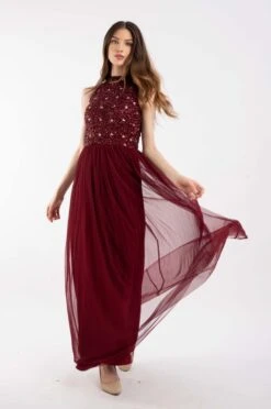 Gui Burgundy Bridesmaid Dress -Lace & Beads 5 18 Copy