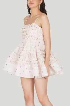 Bethan Tulle Mini In Pink Card Print