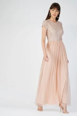 Picasso Short Sleeve Blush Pink Bridesmaid Dress -Lace & Beads 7 5 9d89db1e ffa8 4251 9088 6378c29b6a0c