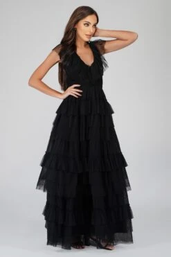 Alexandra Black Tulle Maxi Dress -Lace & Beads ALexandraBlack 3