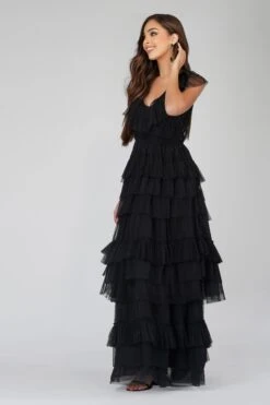 Alexandra Black Tulle Maxi Dress -Lace & Beads ALexandraBlack 4