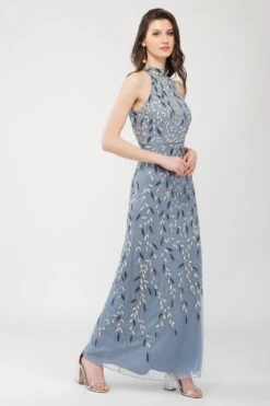 Arina Blue Embellished Maxi Dress 8 Arina Blue Embellished Maxi Dress -Lace & Beads ArinaMaxiDress 1