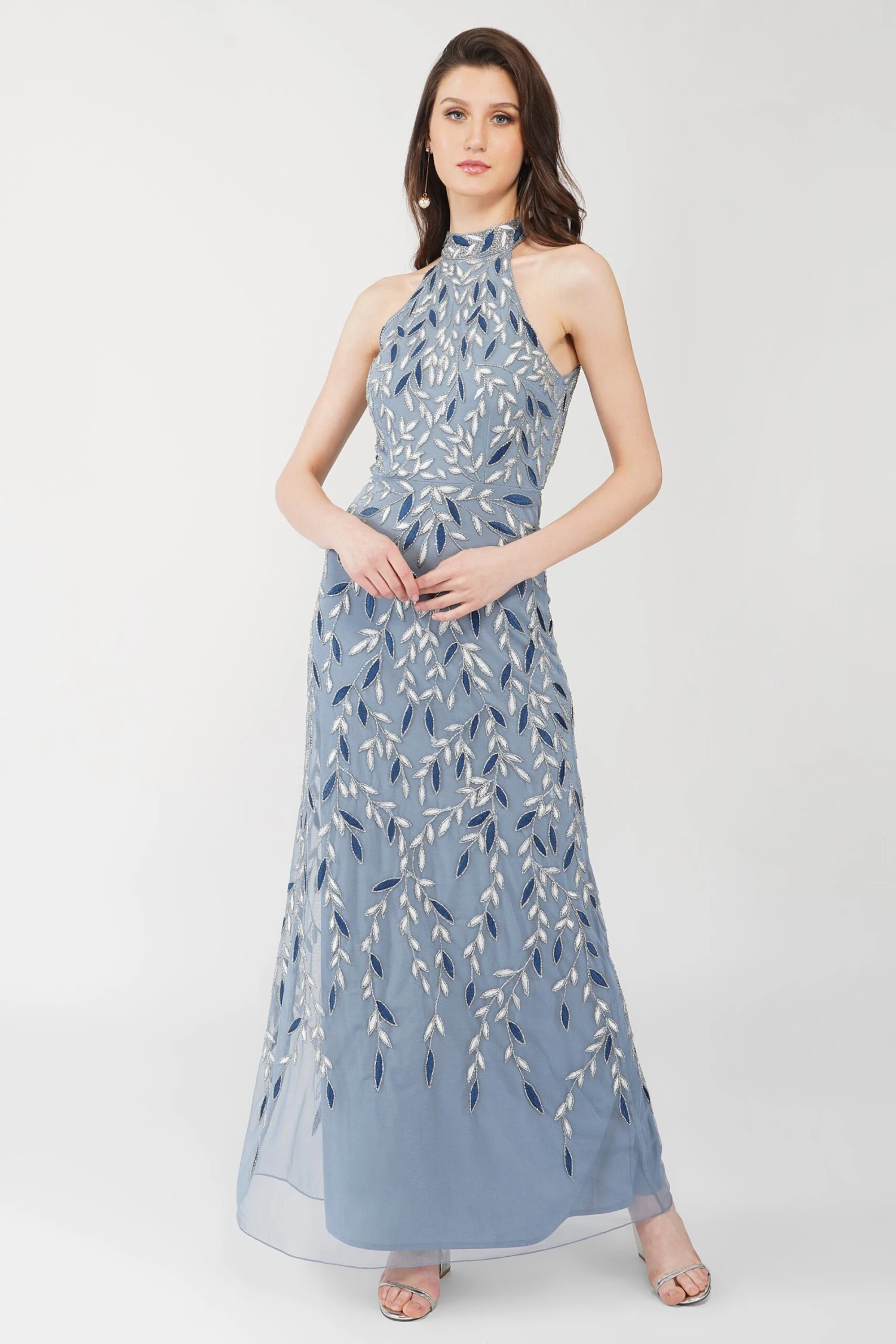 Arina Blue Embellished Maxi Dress 2 Arina Blue Embellished Maxi Dress