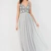 Avon Bridesmaid Maxi In Grey -Lace & Beads Avonfront