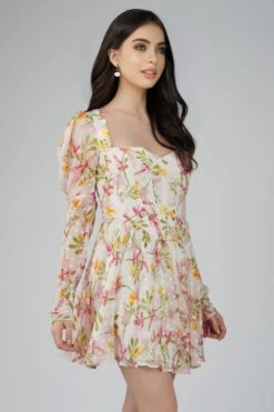 Bone White Floral Corset Dress -Lace & Beads BoneDressinWhite 4