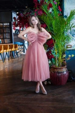 Butterfly Mauve Tulle Midi Dress 8 Butterfly Mauve Tulle Midi Dress -Lace & Beads ButterflyMauve 3