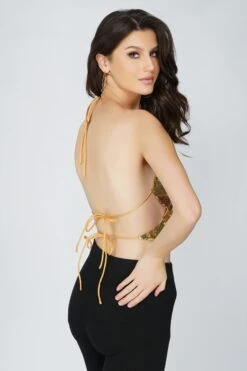 Butterfly Top In Gold -Lace & Beads ButterflyTopGold 1