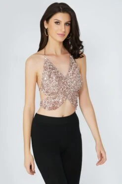 Butterfly Top In Mink -Lace & Beads ButterflyTopMink 1