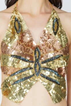 Butterfly Top In Gold -Lace & Beads Butterflytop 12