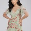 Calla Sage Green Embroidered Dress -Lace & Beads CallaMidiDressLB L 98 1 edited