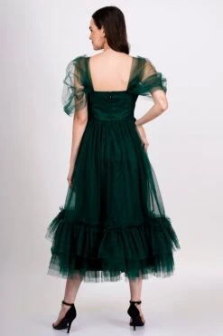 Jayne Emerald Green Tulle Midi Dress -Lace & Beads DSC2772
