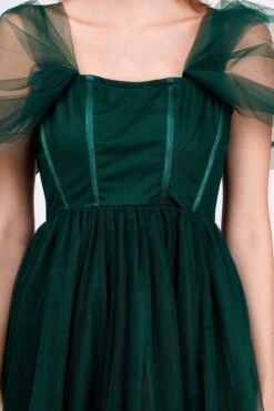 Jayne Emerald Green Tulle Midi Dress -Lace & Beads DSC2775