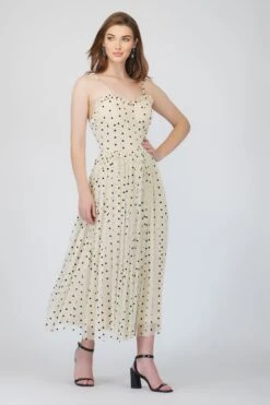 Dane Polka Dot Corset Midi Dress -Lace & Beads DanePolka 3