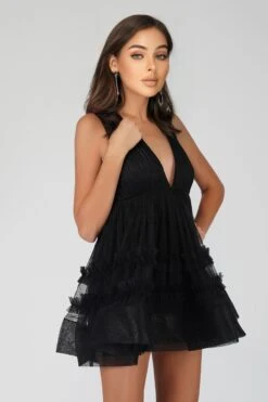 Ivy Black Tulle Mini Dress -Lace & Beads DecImages 22 Copy
