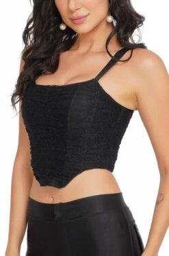 Devon Black Lace Corset Top -Lace & Beads DevonTop 4