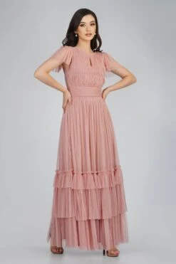 Diva Mink Tulle Bridesmaid Dress 12 Diva Mink Tulle Bridesmaid Dress -Lace & Beads DivaDressPInk 5