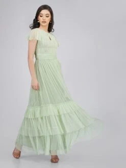 Diva Sage Green Tulle Bridesmaid Dress -Lace & Beads DivaDressSage 2